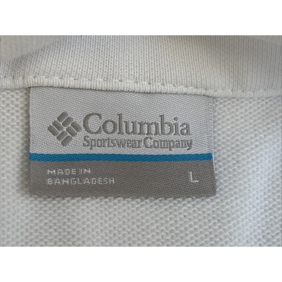 Columbia Women's L White 1/2 Zip Collared Knit Wide Sleeve Pullover Sweatshirt - Picture 2 of 13
